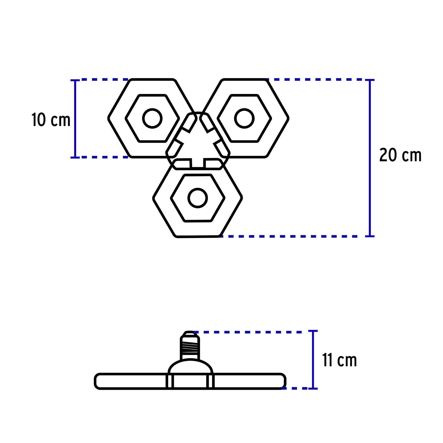 Luminario de LED 65 W, aluminio con 3 paneles abatibles