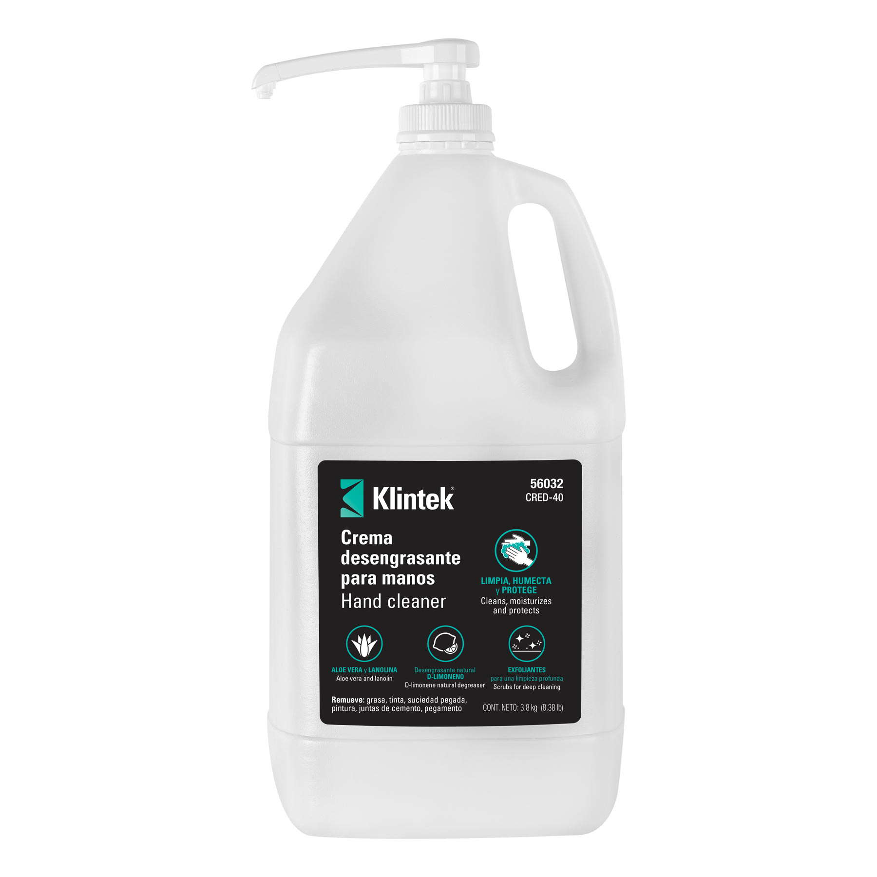 Crema limpiadora y desengrasante para manos, 4 kg