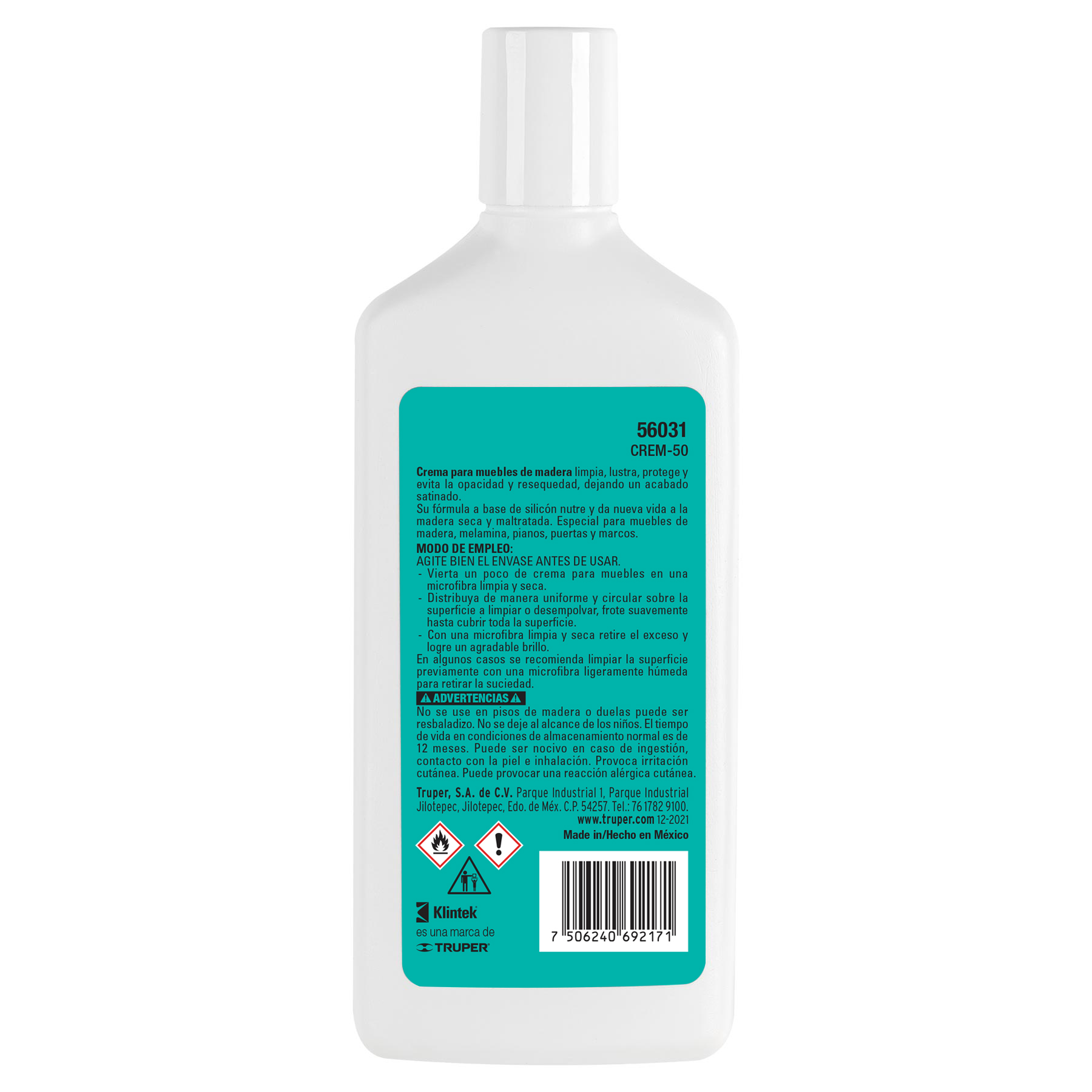 Crema lustradora para muebles, 500 ml