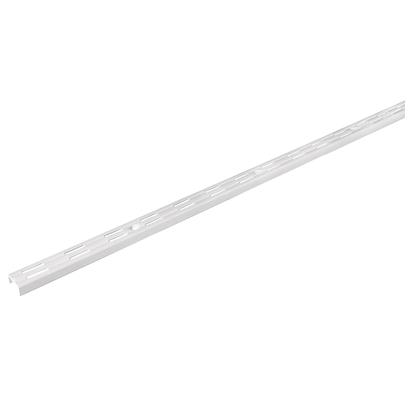 Cremallera doble blanca para ménsulas planas, 2m