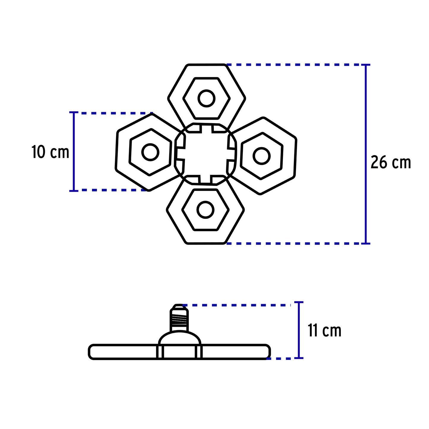 Luminario de LED 100 W, aluminio con 4 paneles abatibles