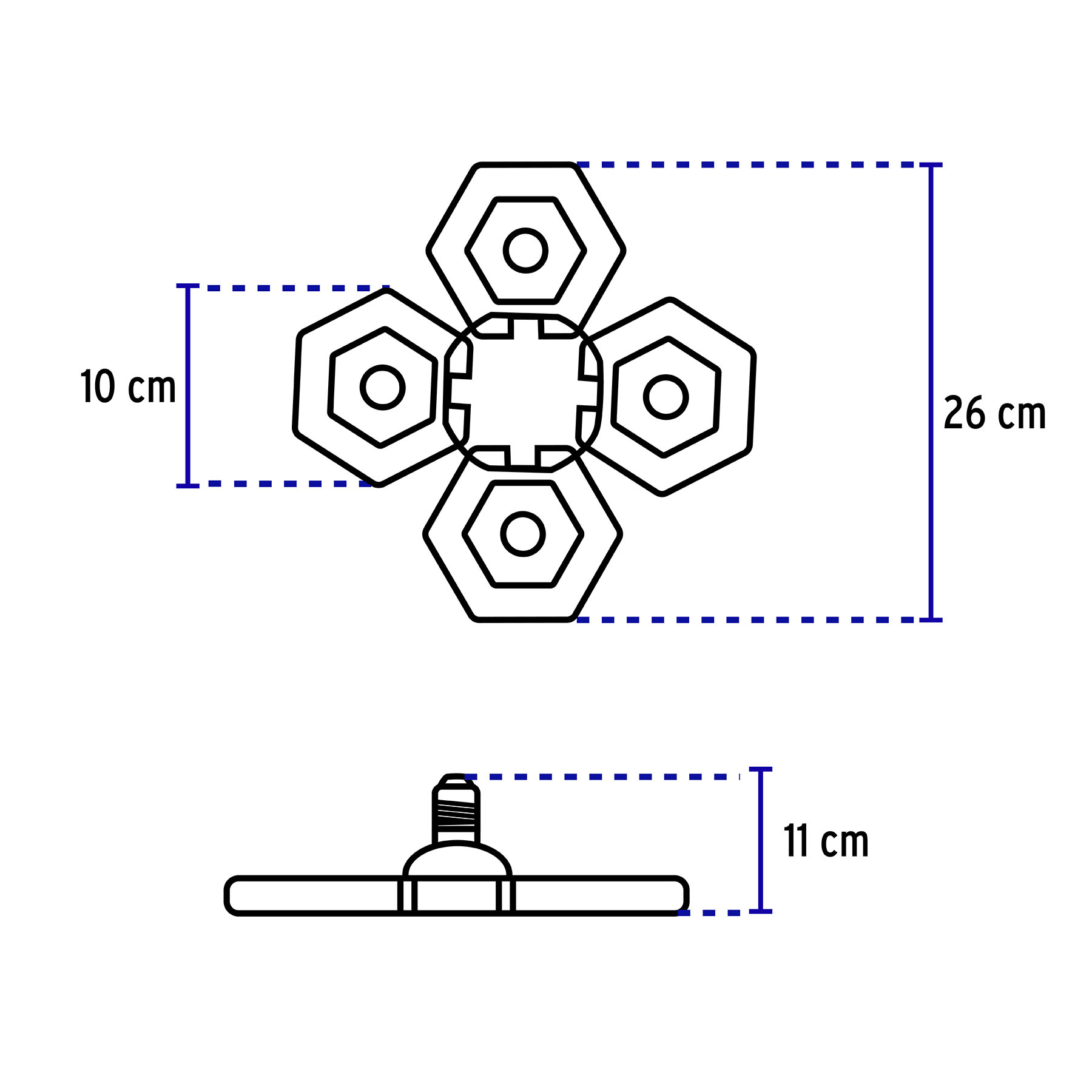 Luminario de LED 100 W, aluminio con 4 paneles abatibles