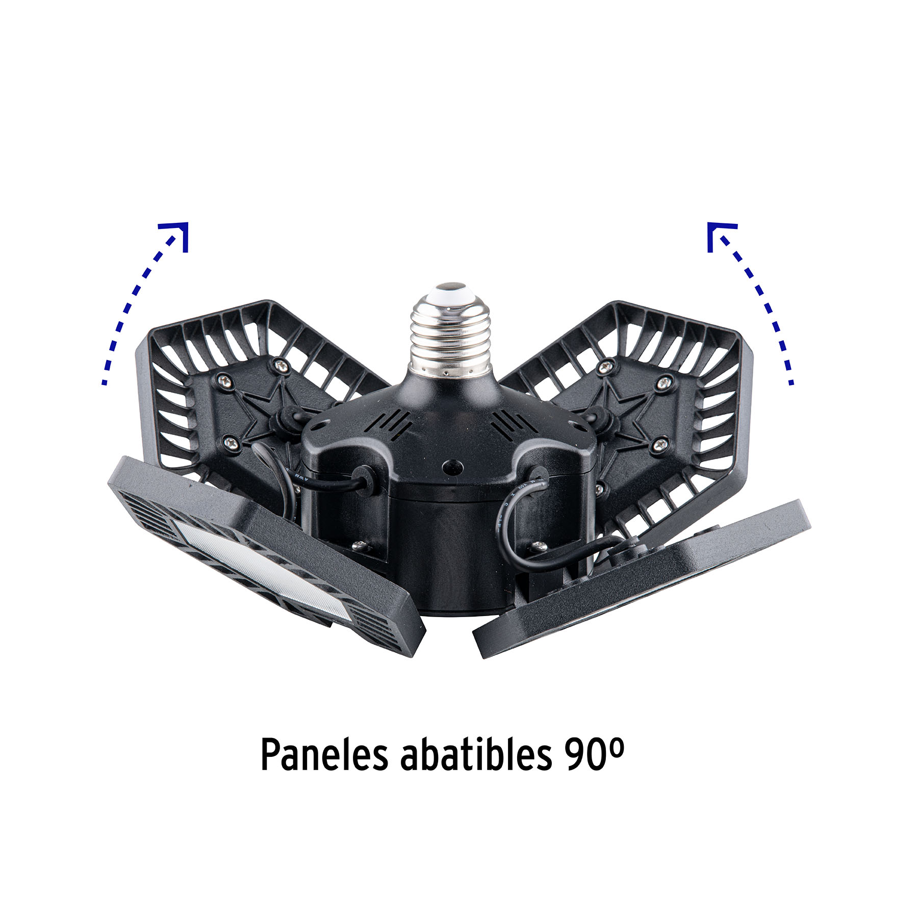Luminario de LED 100 W, aluminio con 4 paneles abatibles