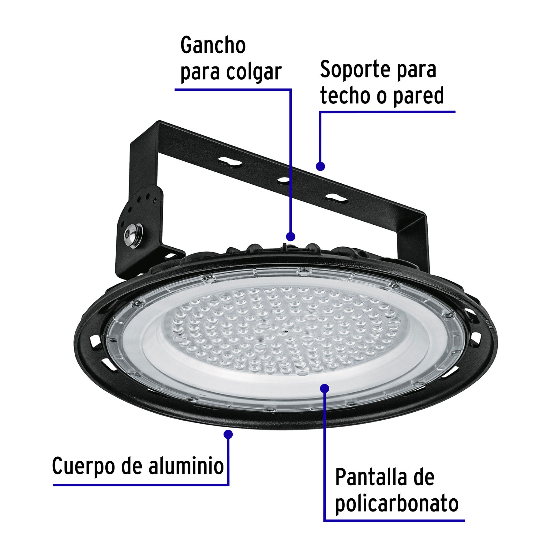 Luminario de LED 100 W High Bay, Volteck