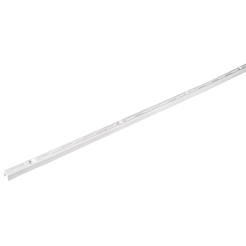 Cremallera sencilla blanca para ménsulas planas, 2m