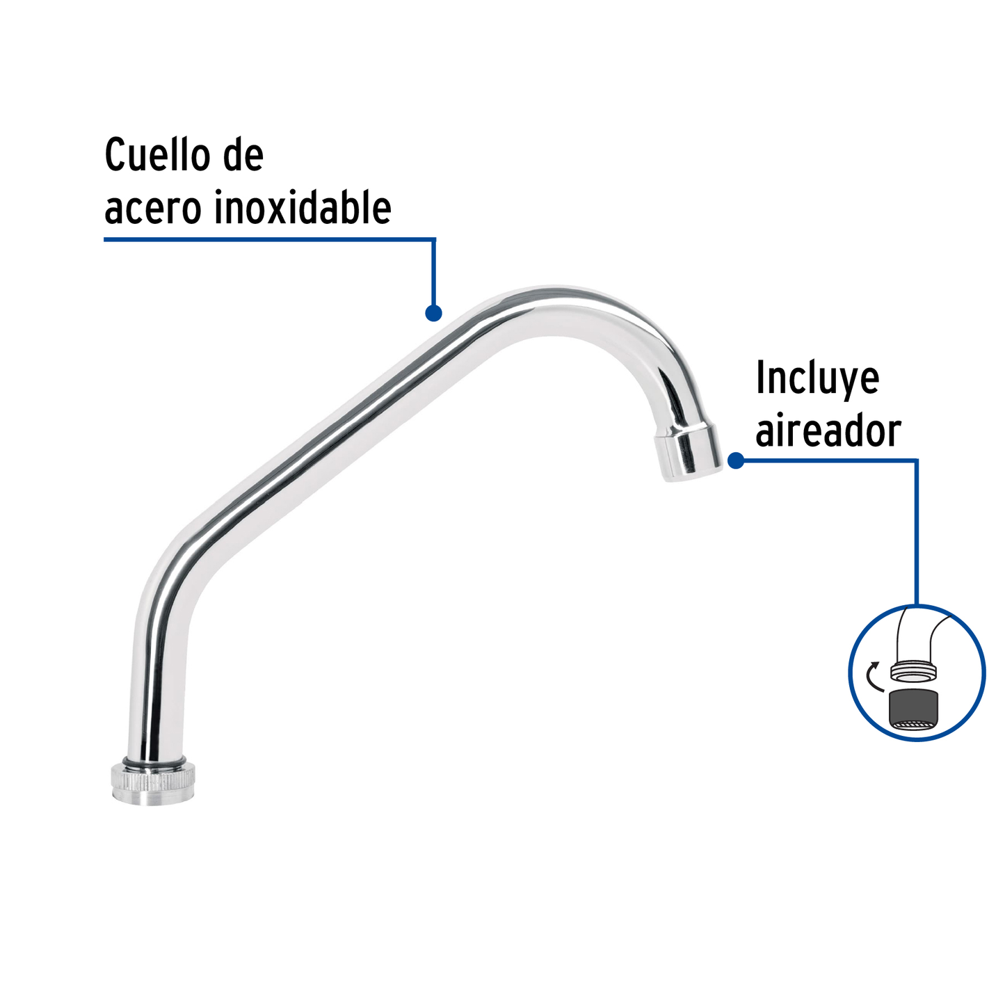 Cuello de repuesto corto para fregadero (f-317), basic