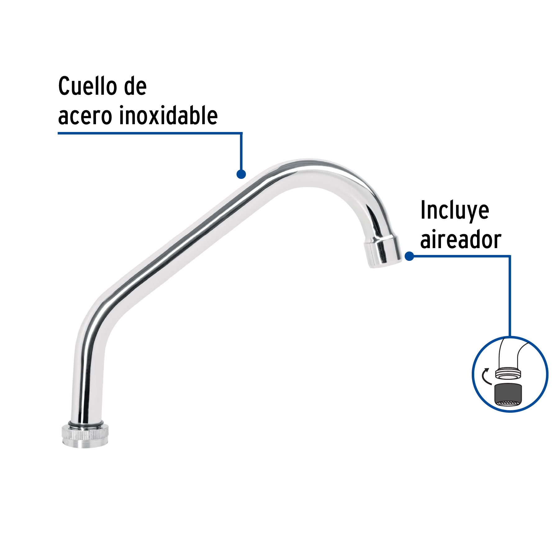 Cuello de repuesto corto para fregadero (f-317), basic
