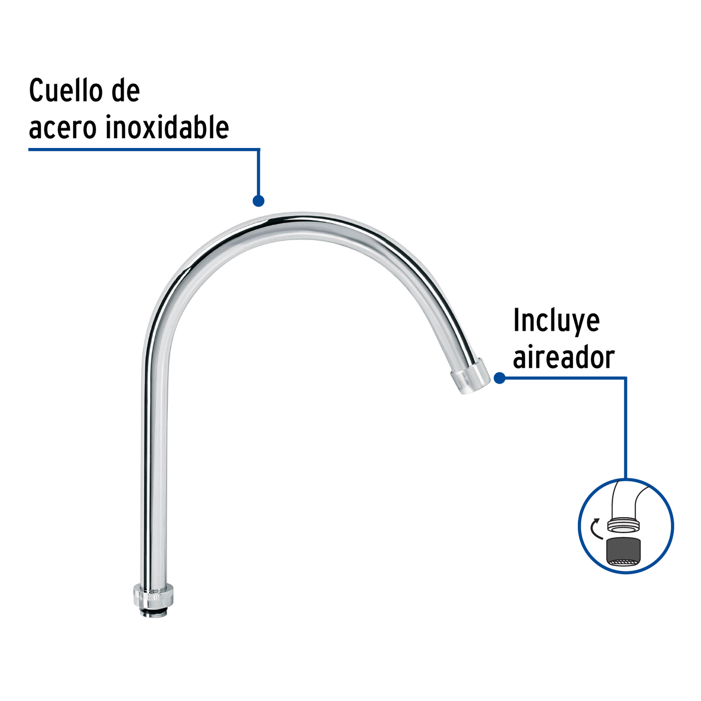 Cuello para mezcladora de fregadero AQCR-93, Foset