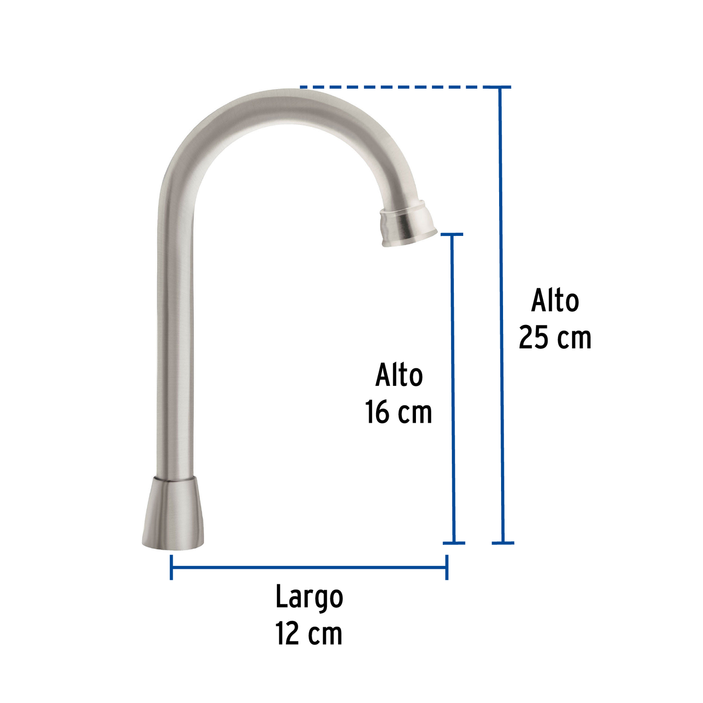 Cuello para mezcladora de lavabo, tipo bar, satín, Aqua