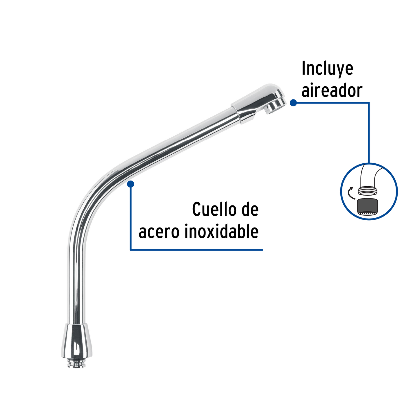 Cuello tipo cobra para mezcladora de fregadero, Foset
