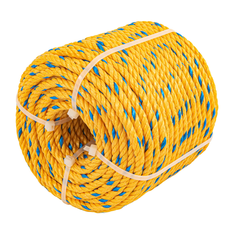 Cuerda torcida de polipropileno, amarilla, 6mm, 46m
