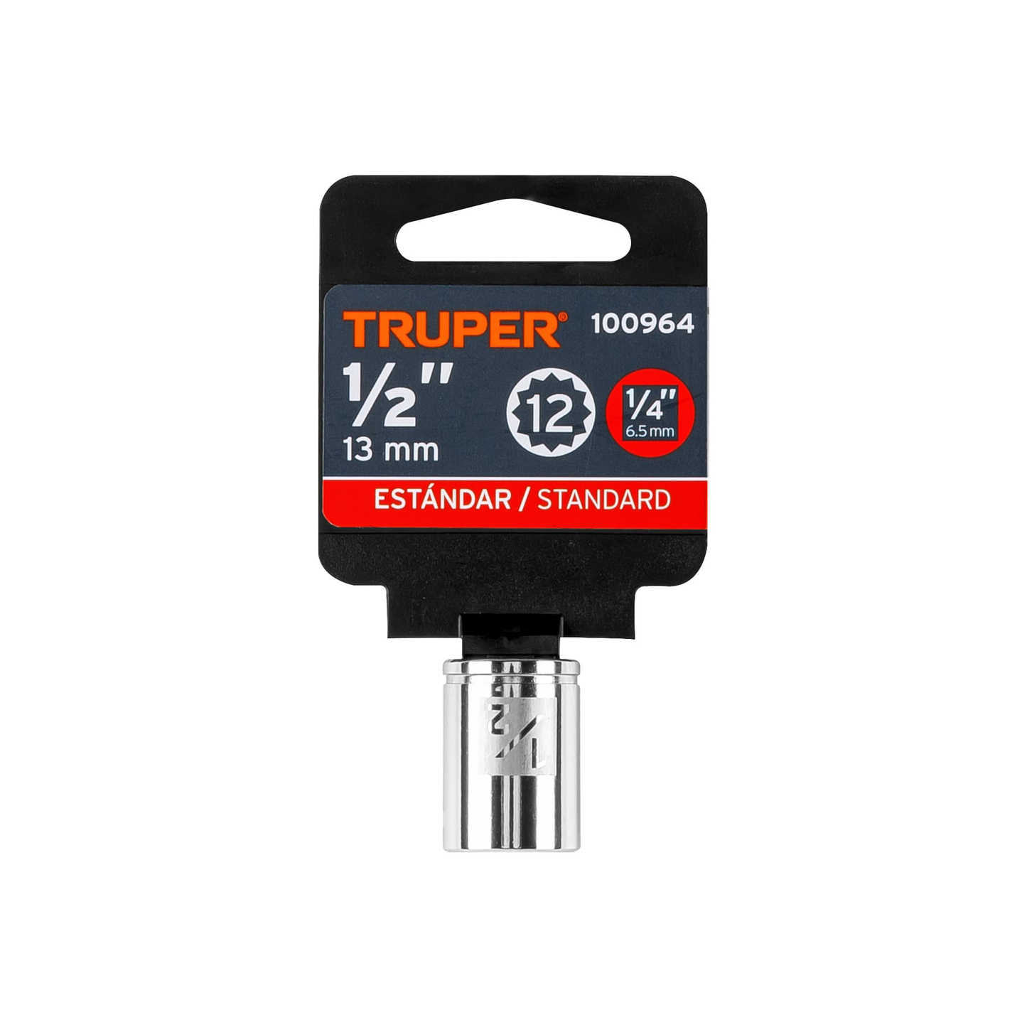 Dado de 1/2', 12 puntas, cuadro 1/4', Truper