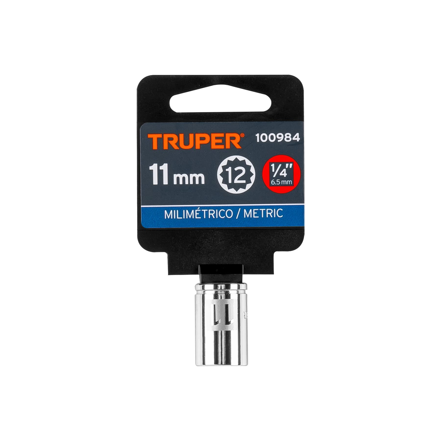 Dado de 11 mm, 12 puntas, cuadro 1/4', Truper