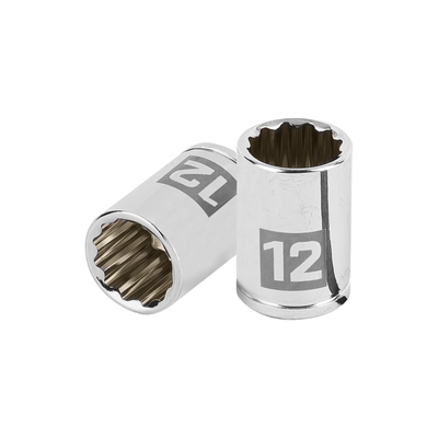 Dado de 12 mm, 12 puntas, cuadro 1/4', Truper