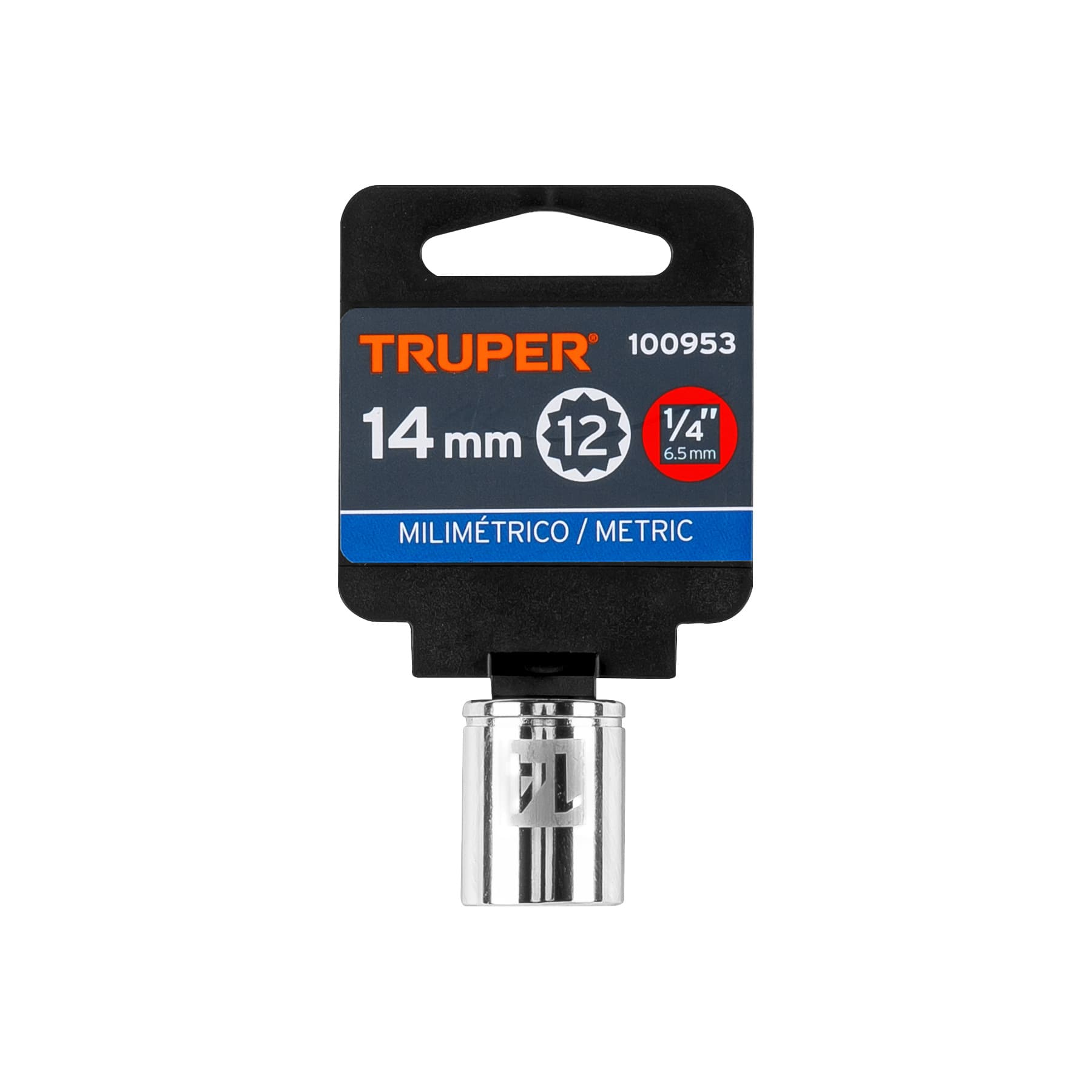 Dado de 14 mm, 12 puntas, cuadro 1/4', Truper