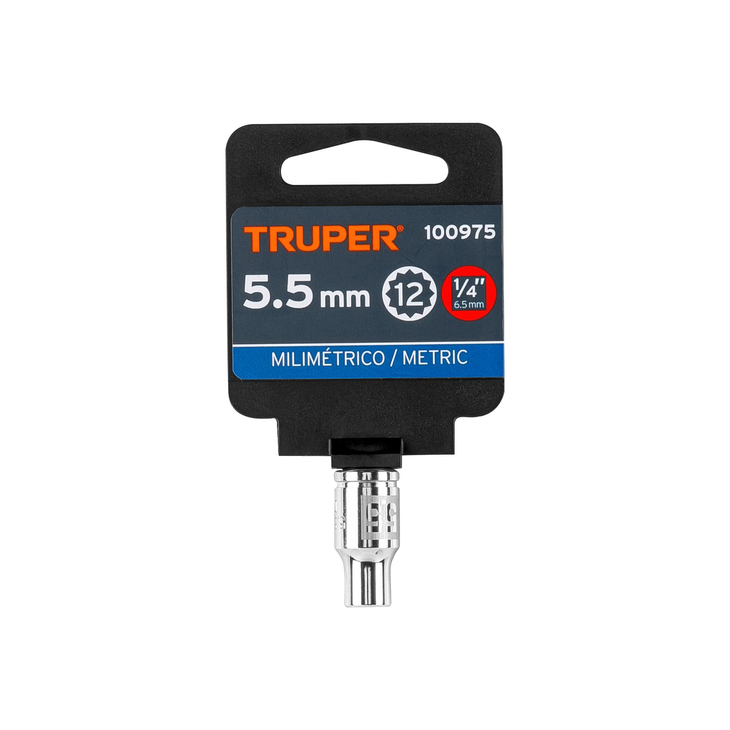 Dado de 5.5 mm, 12 puntas, cuadro 1/4', Truper