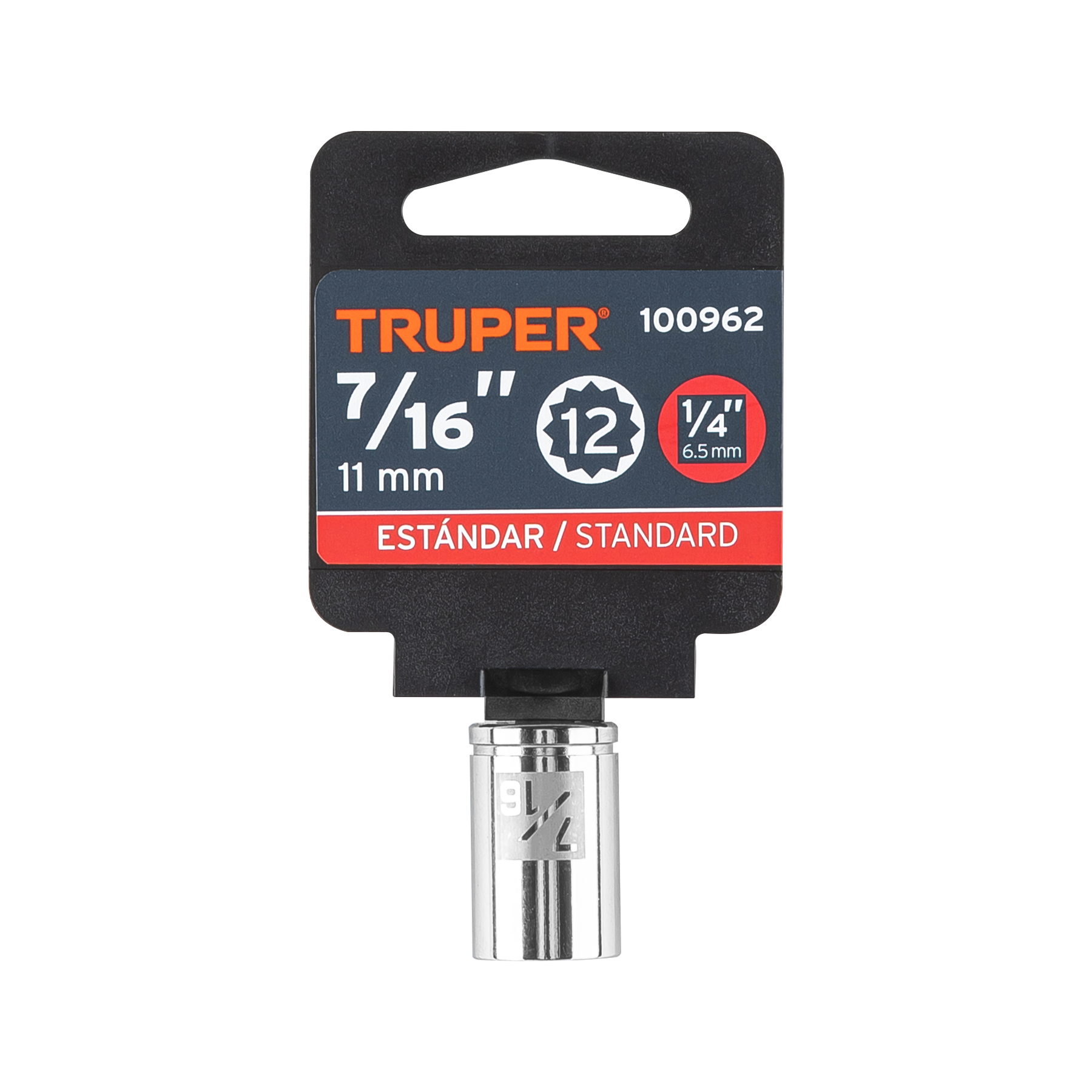 Dado de 7/16', 12 puntas, cuadro 1/4', Truper