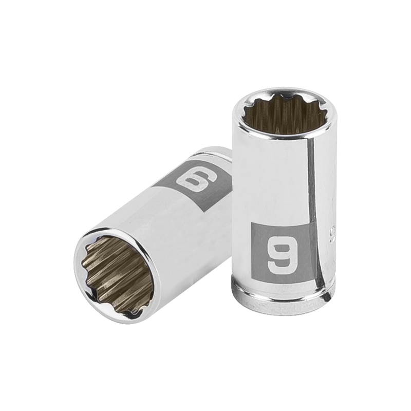 Dado de 9 mm, 12 puntas, cuadro 1/4', Truper