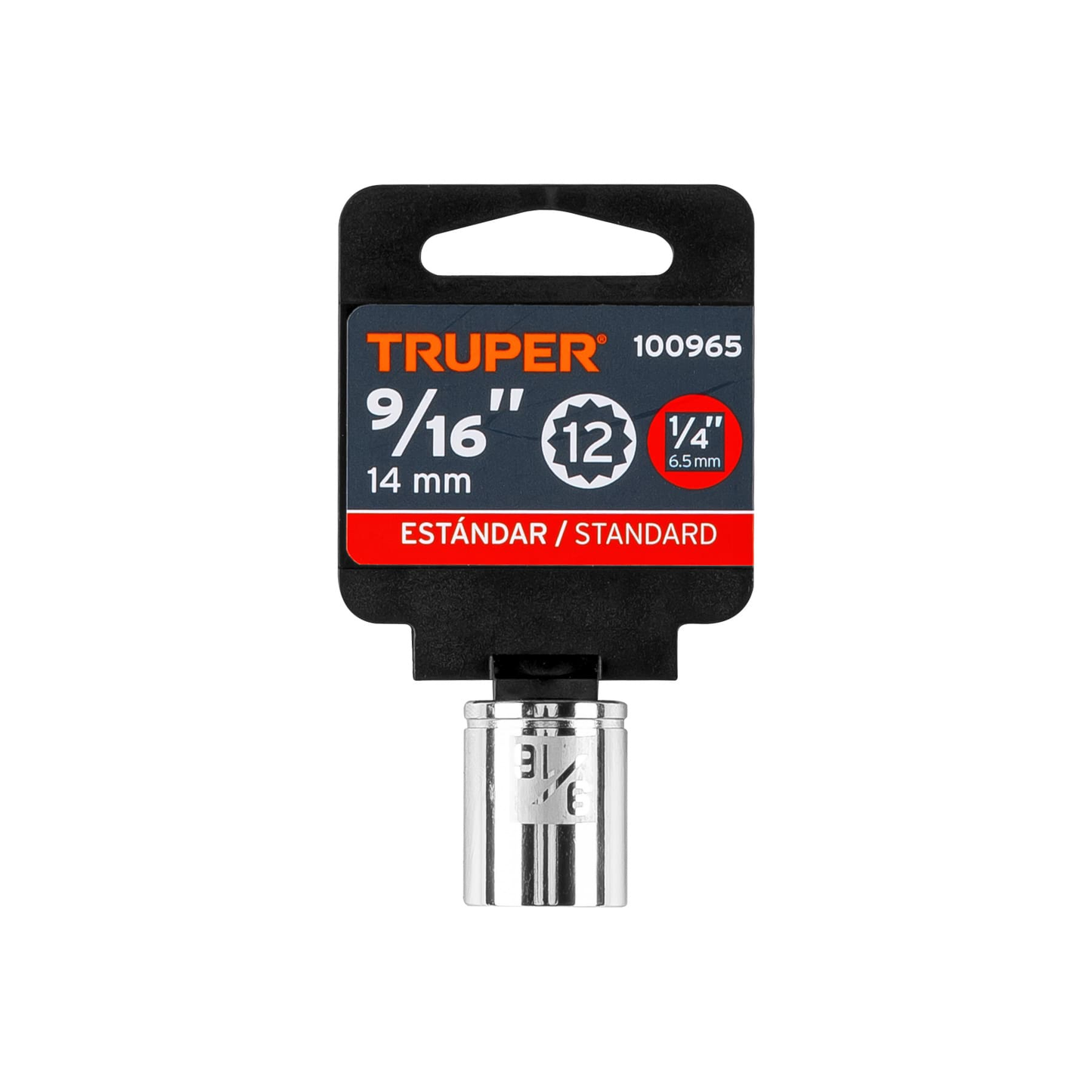 Dado de 9/16', 12 puntas, cuadro 1/4', Truper