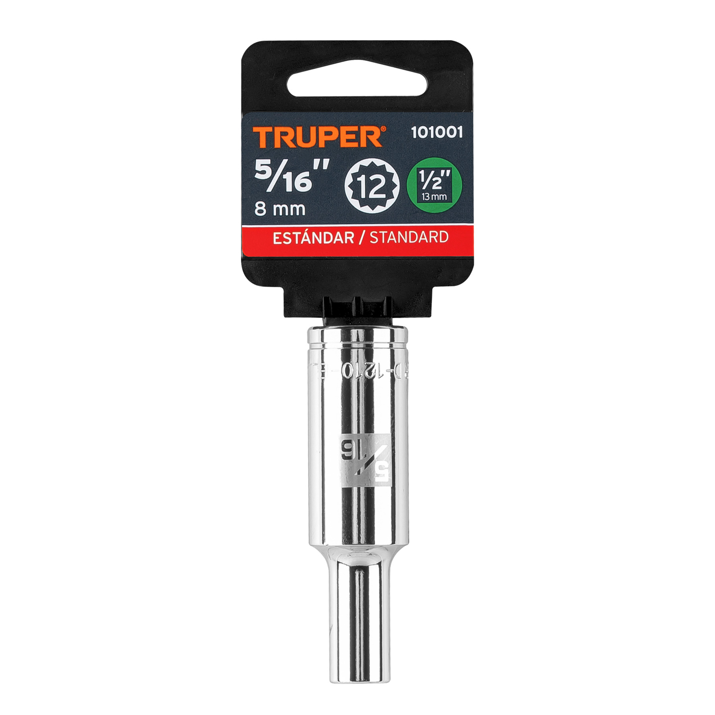 Dado largo de 5/16' 12 puntas, cuadro 1/2', Truper