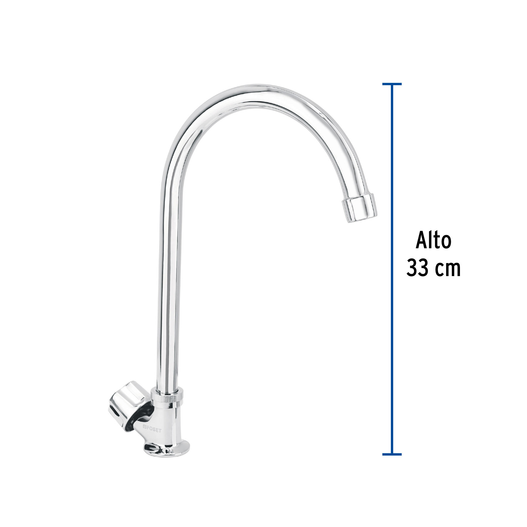 Llave individual para fregadero, cuello curvo, Basic