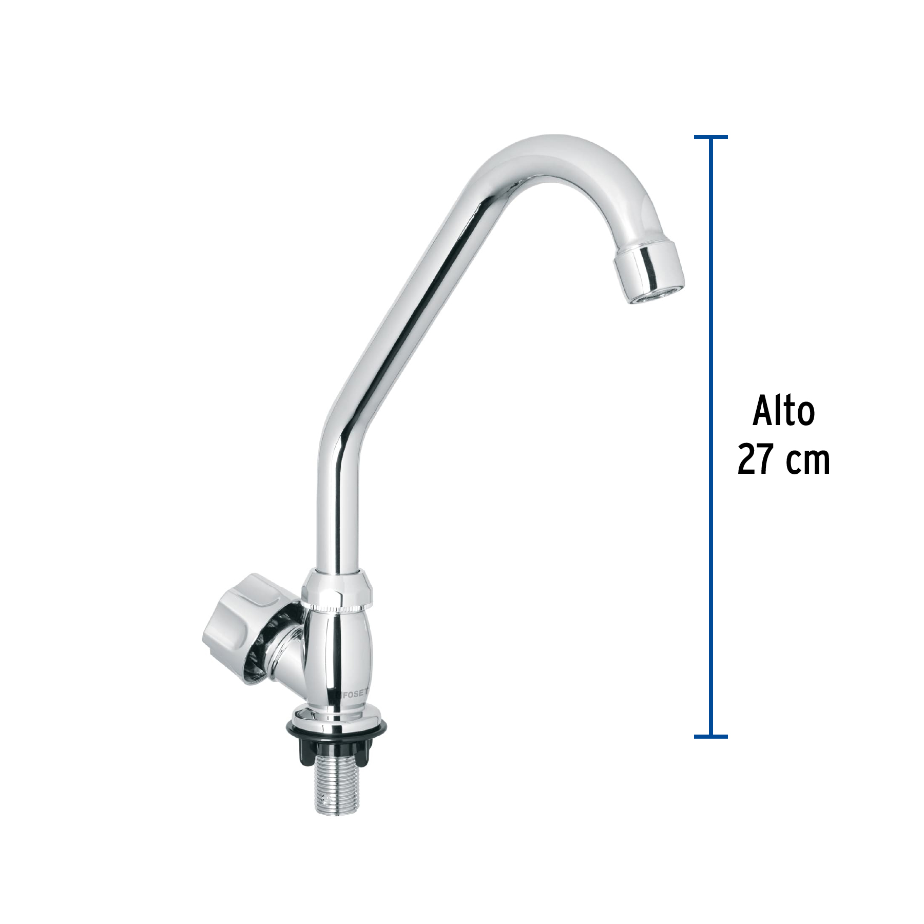Llave individual para fregadero, ABS, cuello corto, Basic