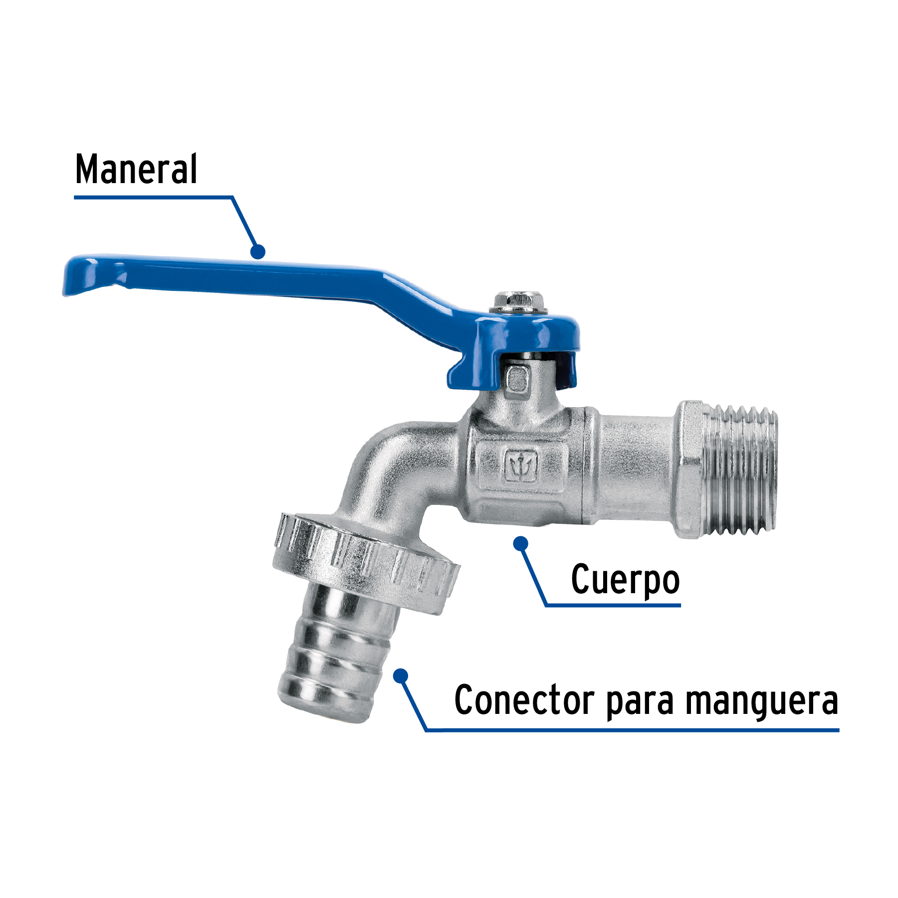 Llave de esfera de latón, 115 gr, entrada 1/2', Foset