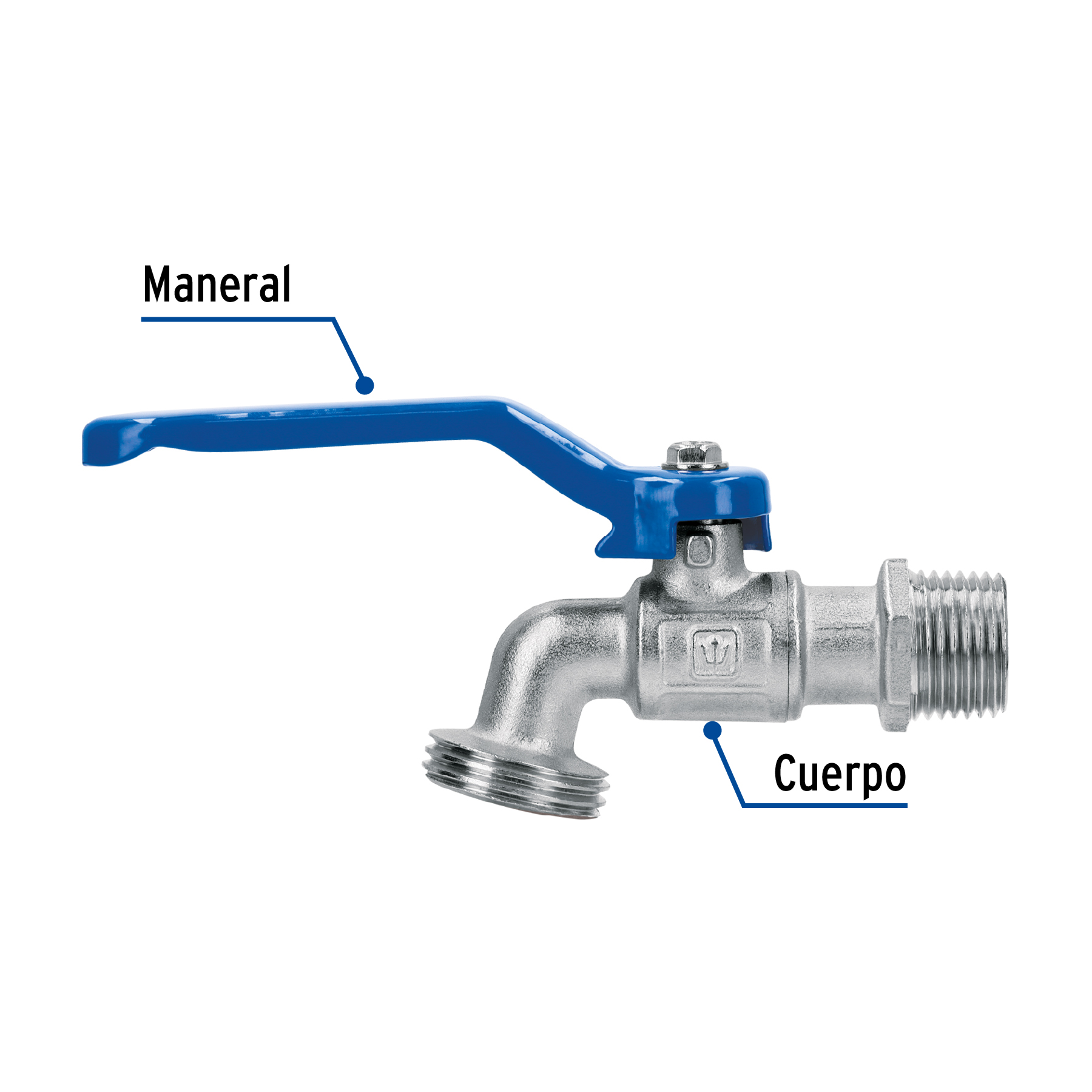 Llave de esfera de latón 1/2', 140 g, s/adaptador, Foset