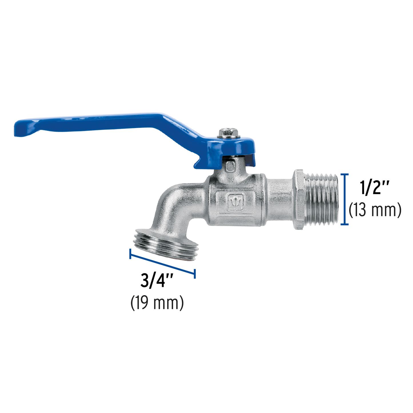 Llave de esfera de latón 1/2', 140 g, s/adaptador, Foset