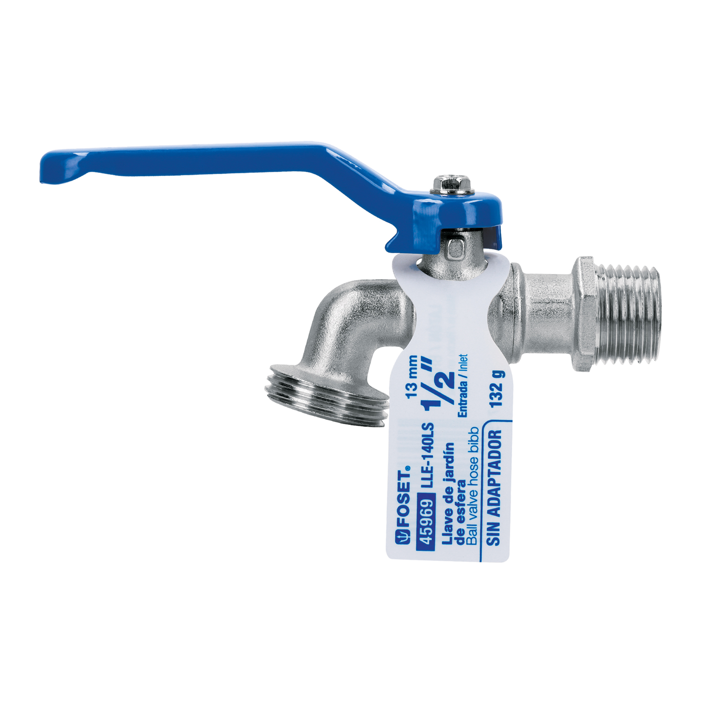 Llave de esfera de latón 1/2', 140 g, s/adaptador, Foset