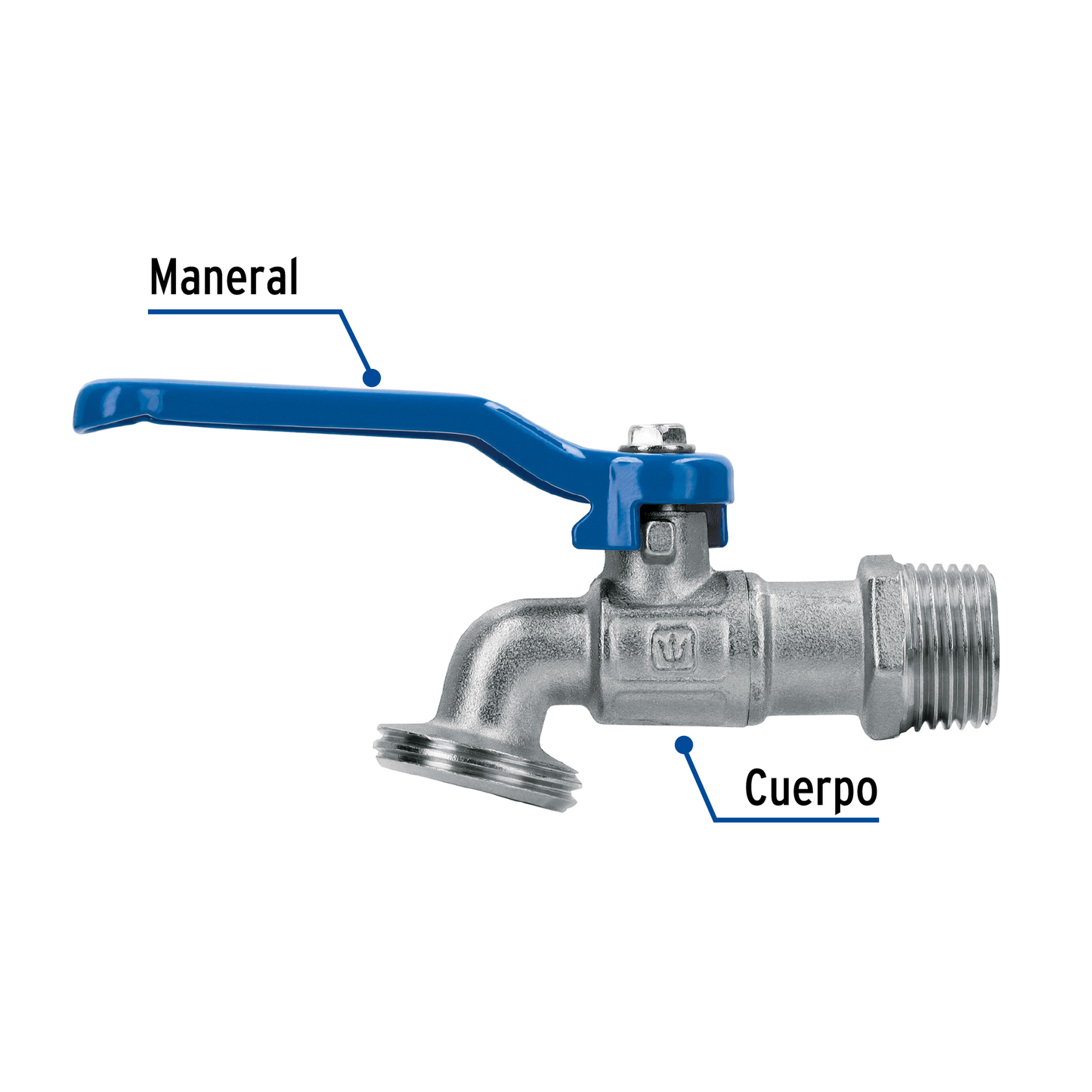 Llave de esfera de latón 1/2', 115 g, s/adaptador, Foset
