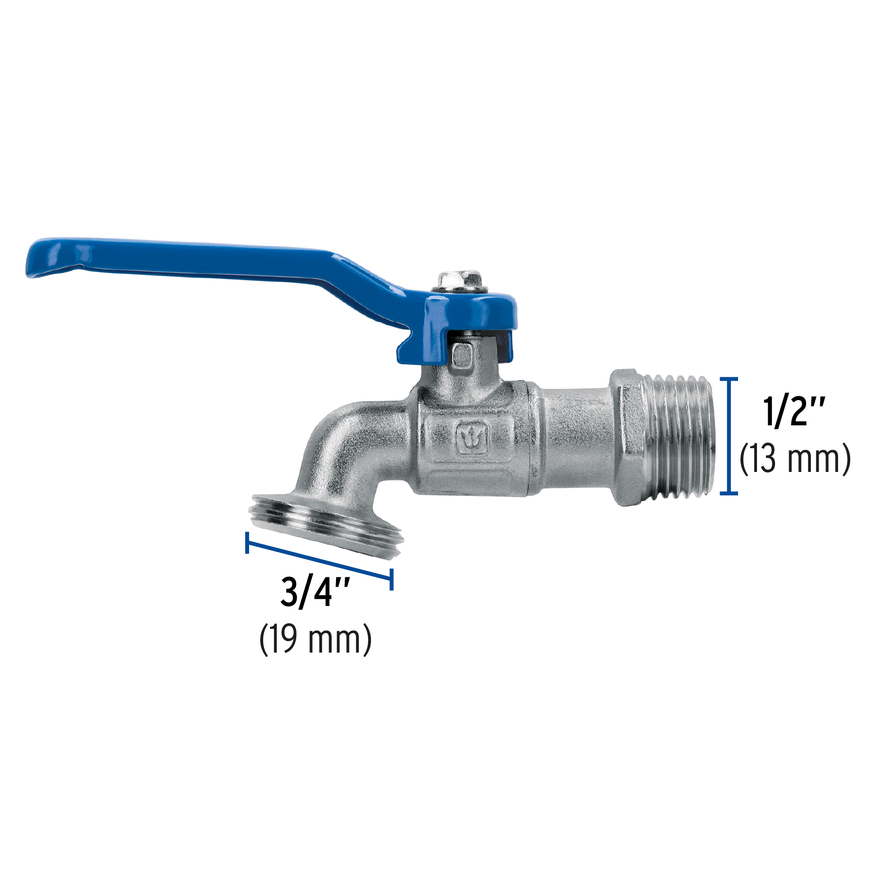 Llave de esfera de latón 1/2', 115 g, s/adaptador, Foset