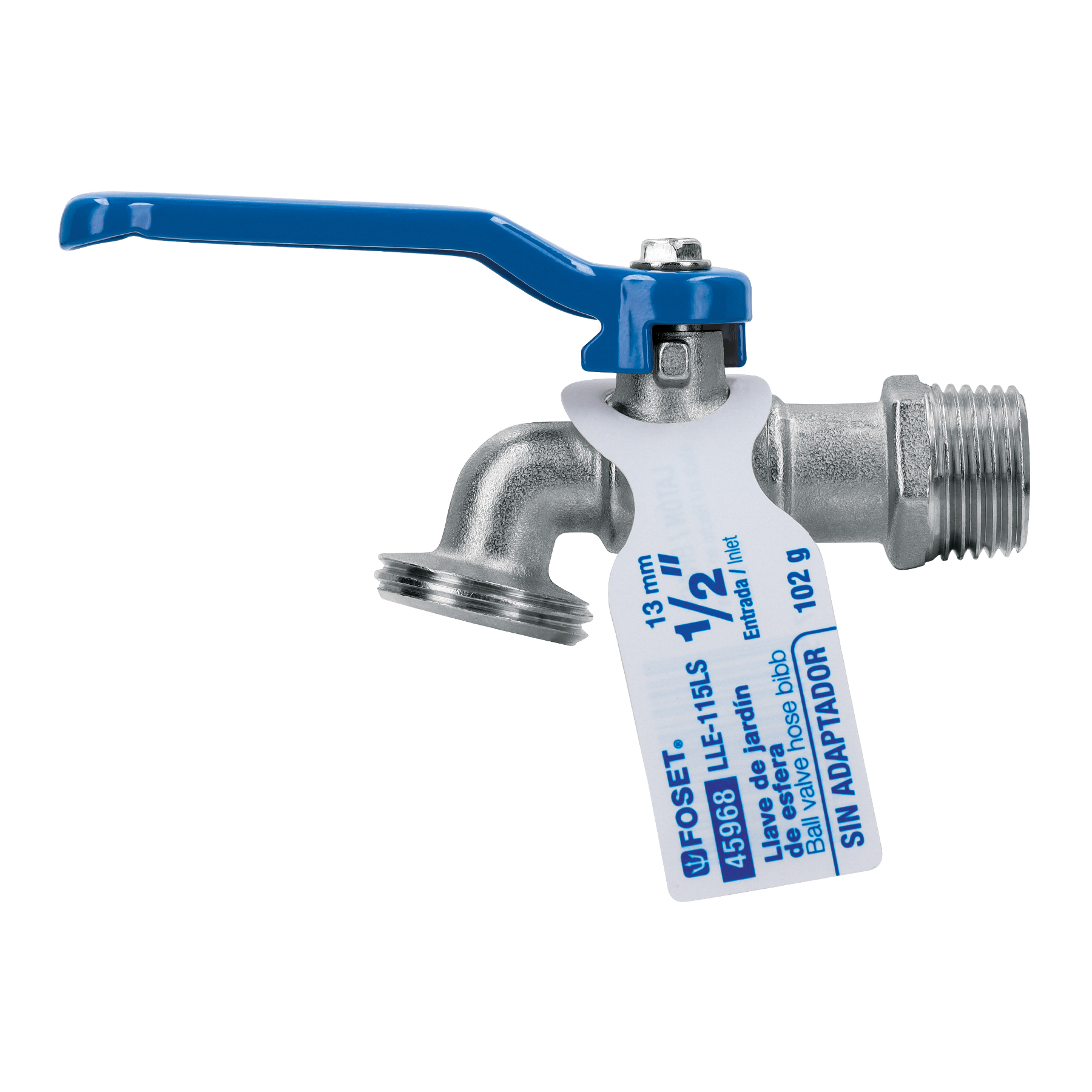 Llave de esfera de latón 1/2', 115 g, s/adaptador, Foset