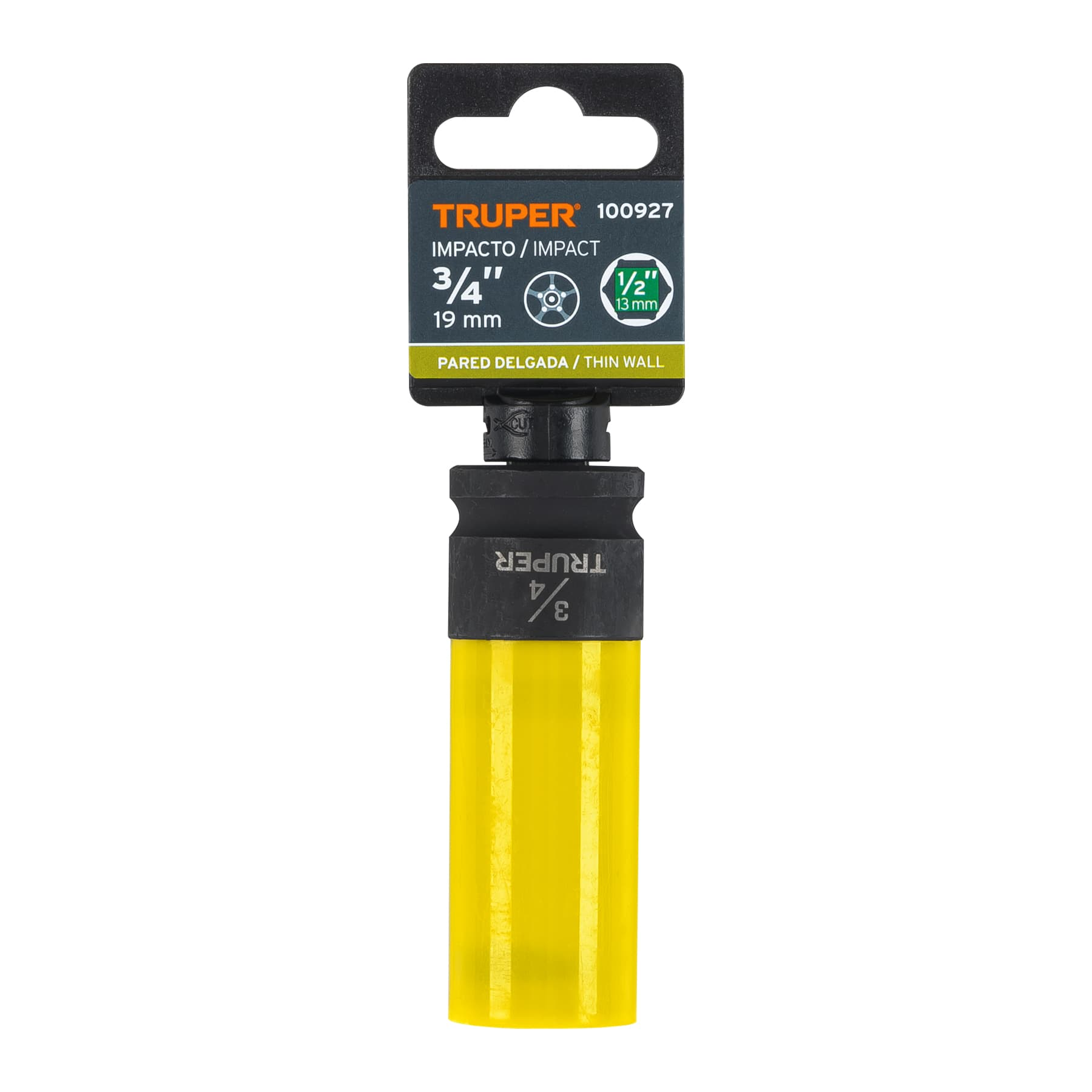 Dado largo impacto, 3/4', 6 p, protec plástica, cuadro 1/2'