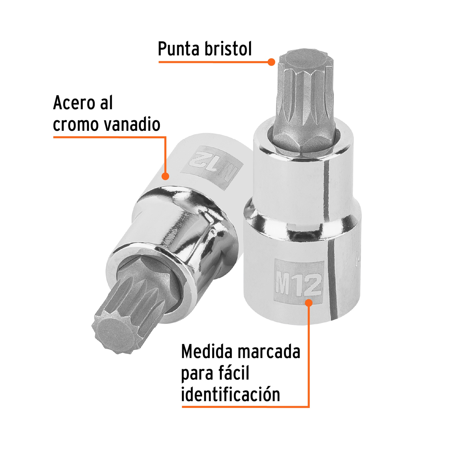 Dado punta corta bristol M12x55mm, cuadro 1/2'