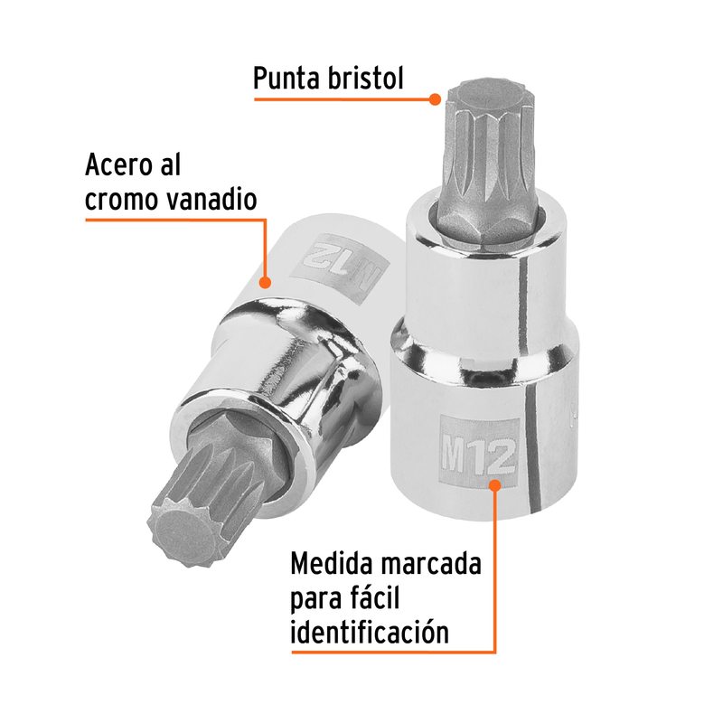 Dado punta corta bristol M12x55mm, cuadro 1/2'