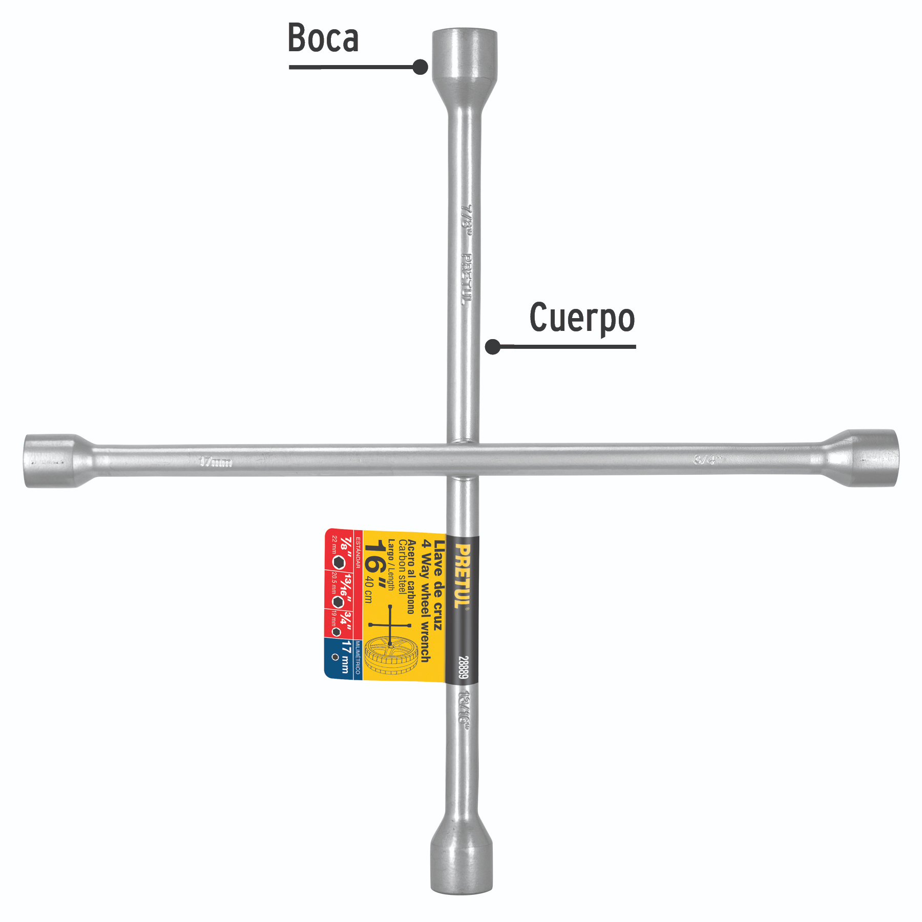 Llave de cruz 16' galvanizada, Pretul