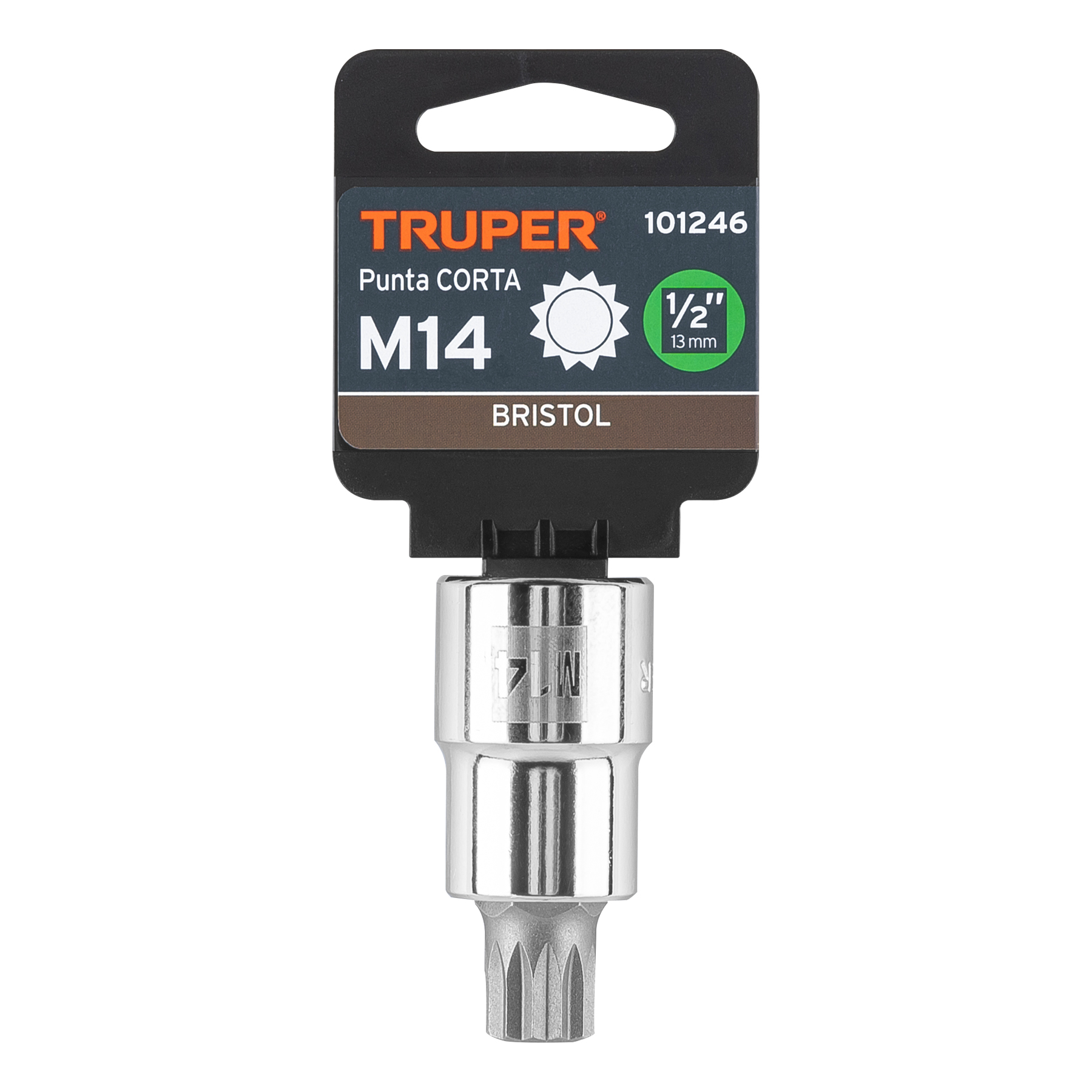 Dado punta corta bristol M14x55mm, cuadro 1/2'