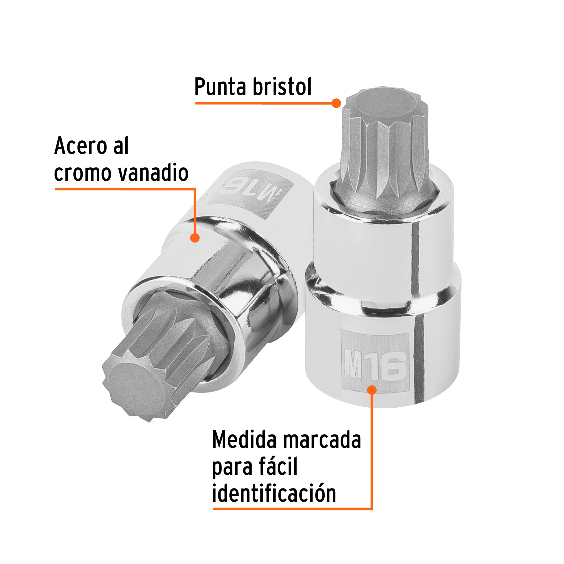 Dado punta corta bristol M16x55mm, cuadro 1/2'