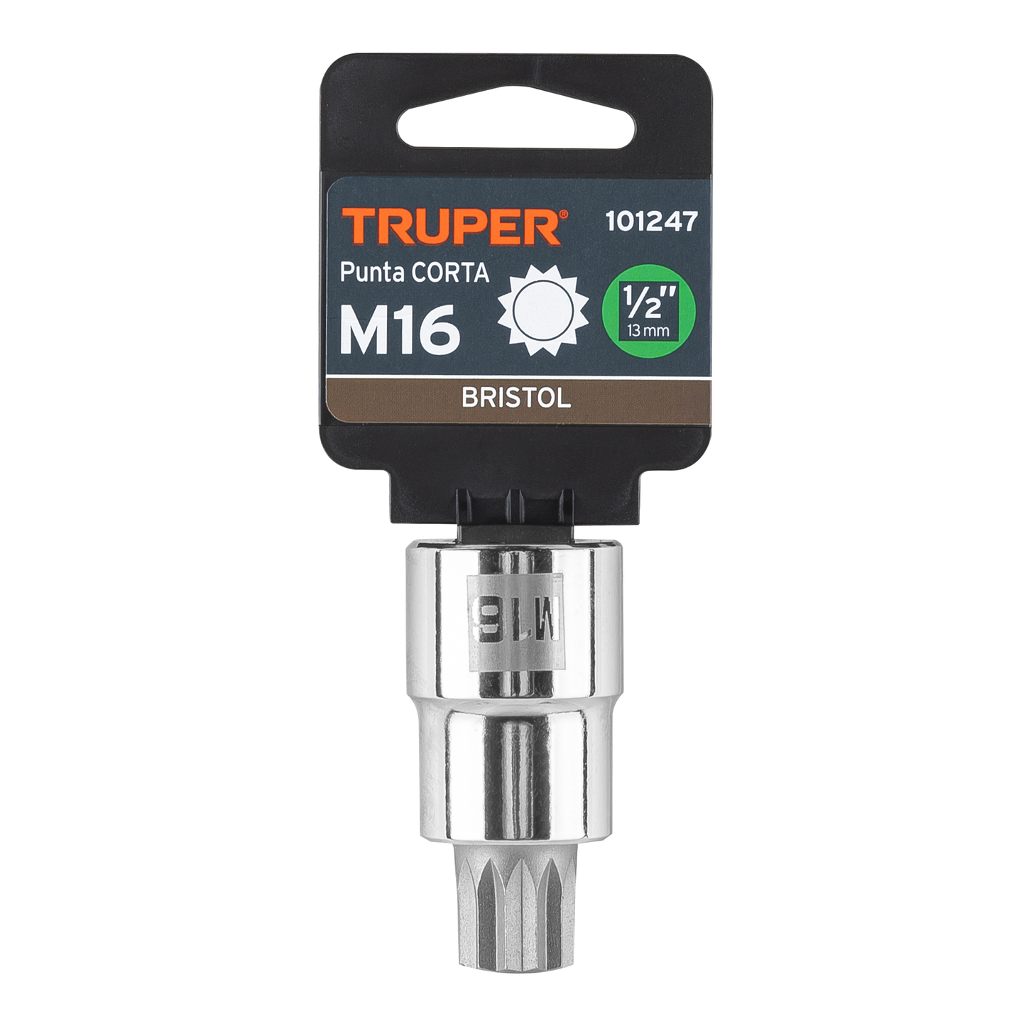 Dado punta corta bristol M16x55mm, cuadro 1/2'