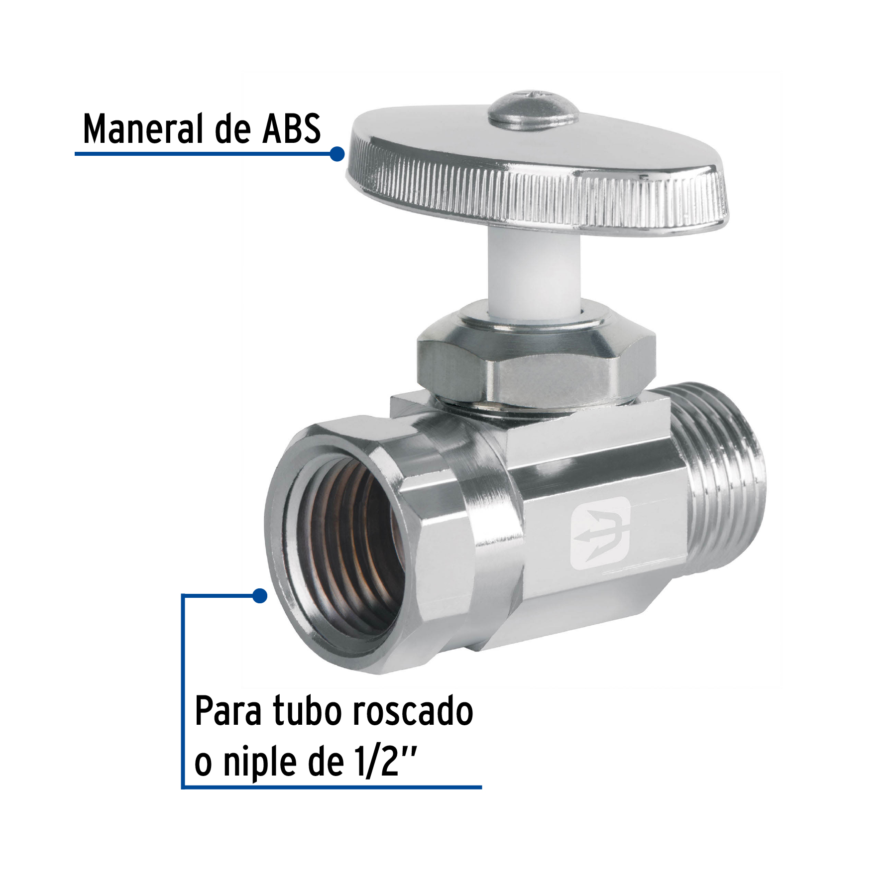 LLAVE DE CONTROL RECTA, CIERRE DE COMPRESION ½' x ½'