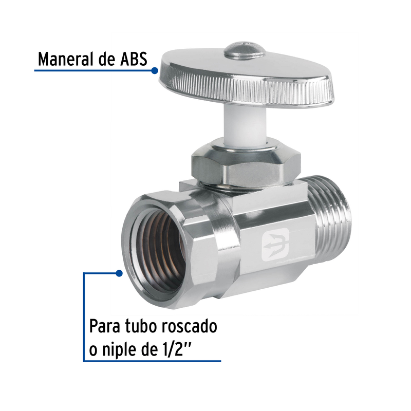 LLAVE DE CONTROL RECTA, CIERRE DE COMPRESION ½' x ½'