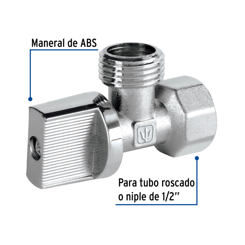 LLAVE ANGULAR  1/2' x 1/2', 1/4 de vuelta, Basic