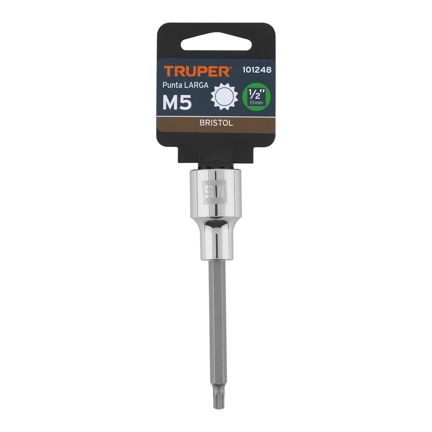 Dado punta larga bristol M5x100mm, cuadro 1/2'
