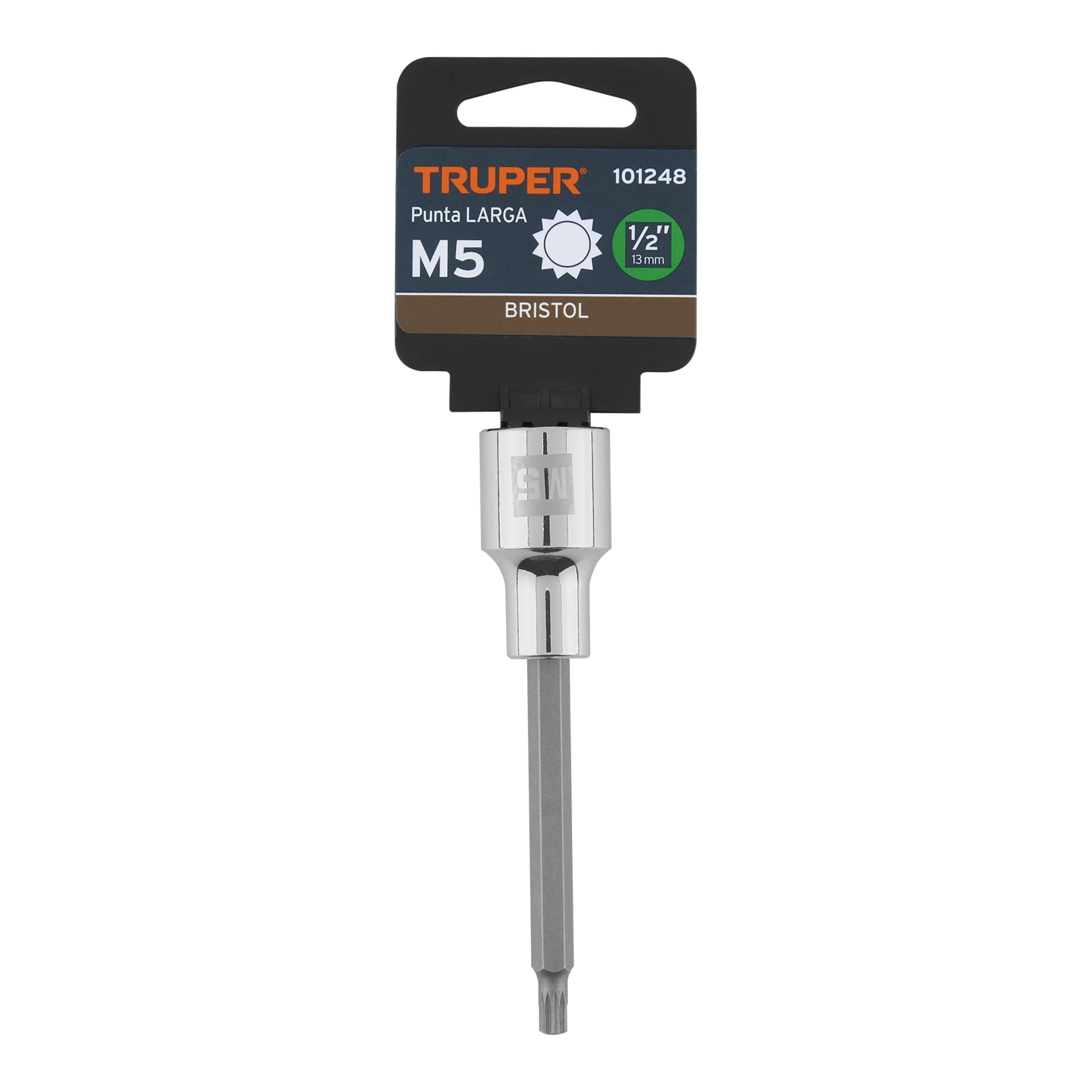 Dado punta larga bristol M5x100mm, cuadro 1/2'