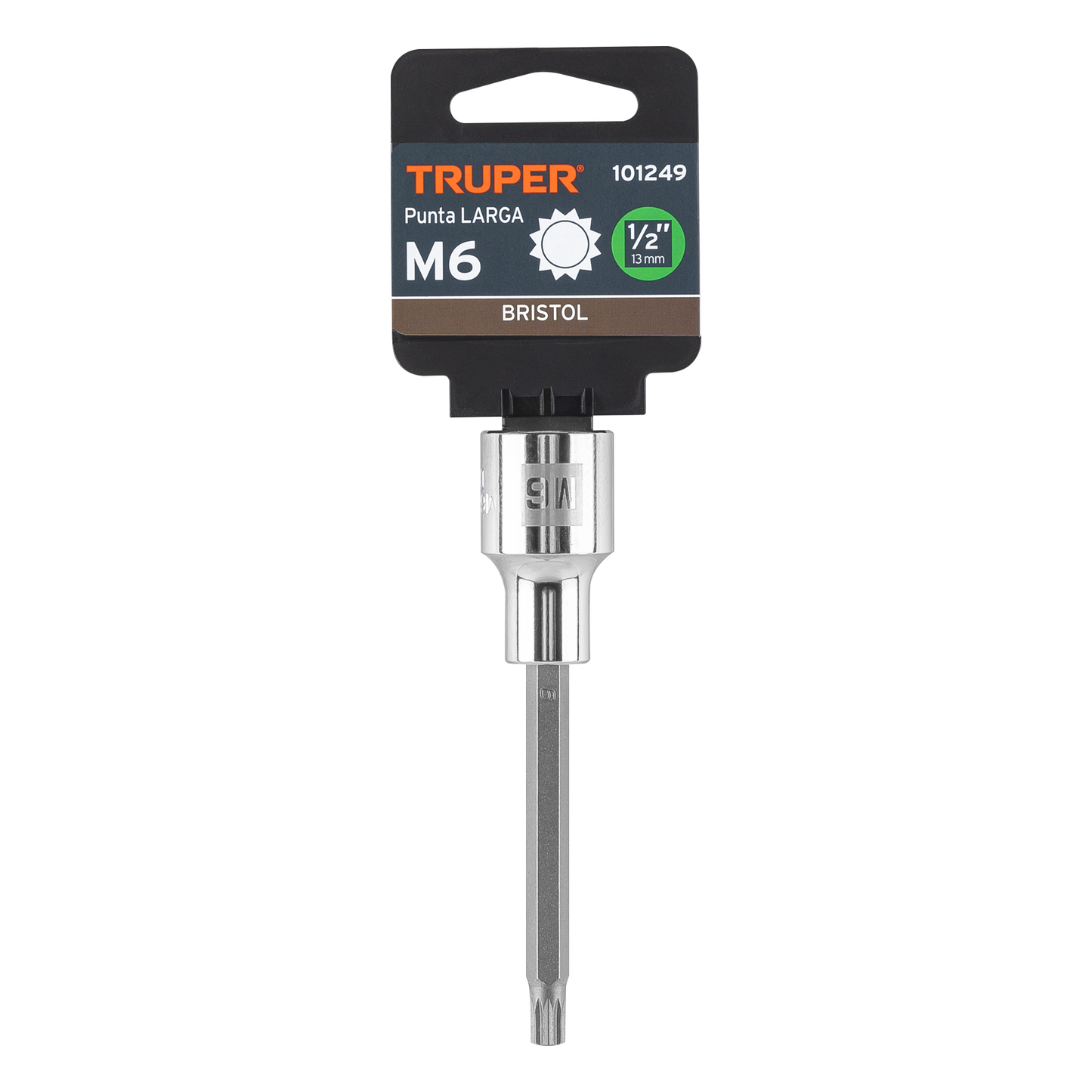 Dado punta larga bristol M6x100mm, cuadro 1/2'