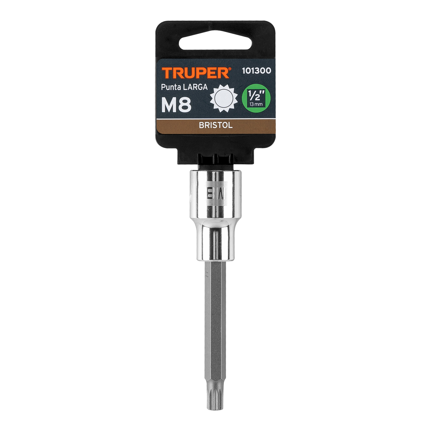 Dado punta larga bristol M8x100mm, cuadro 1/2'