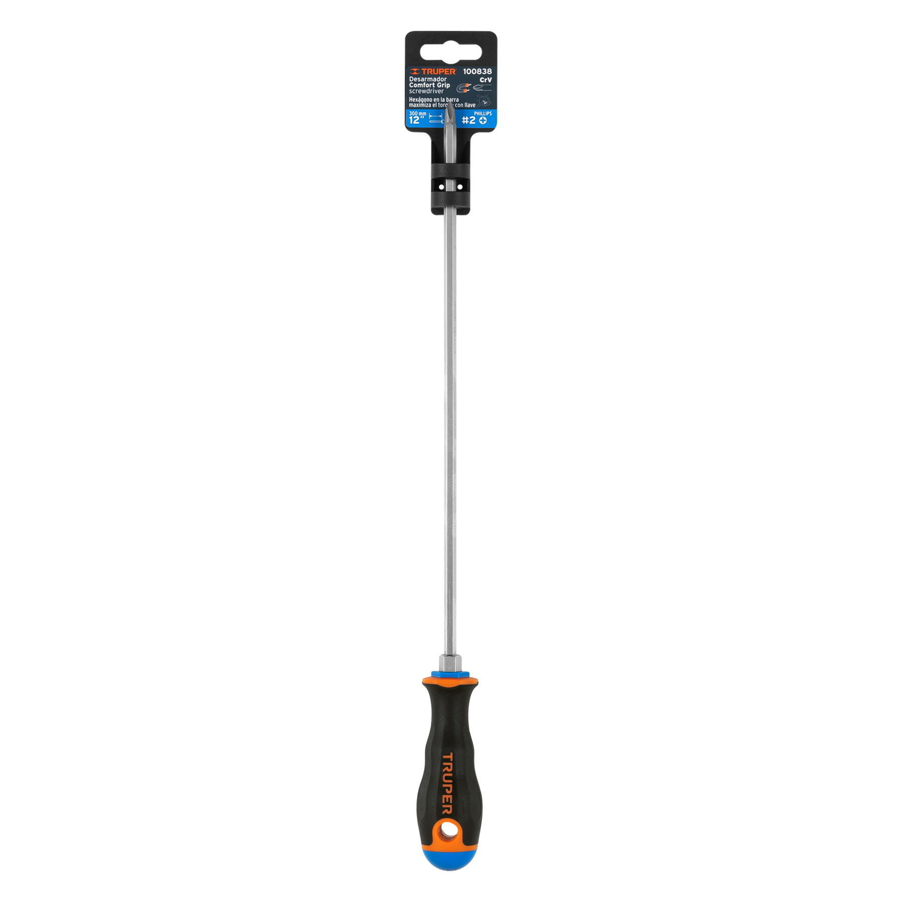 DESARMADOR DE CRUZ MANGO COMFORT GRIP 1/4"X12"