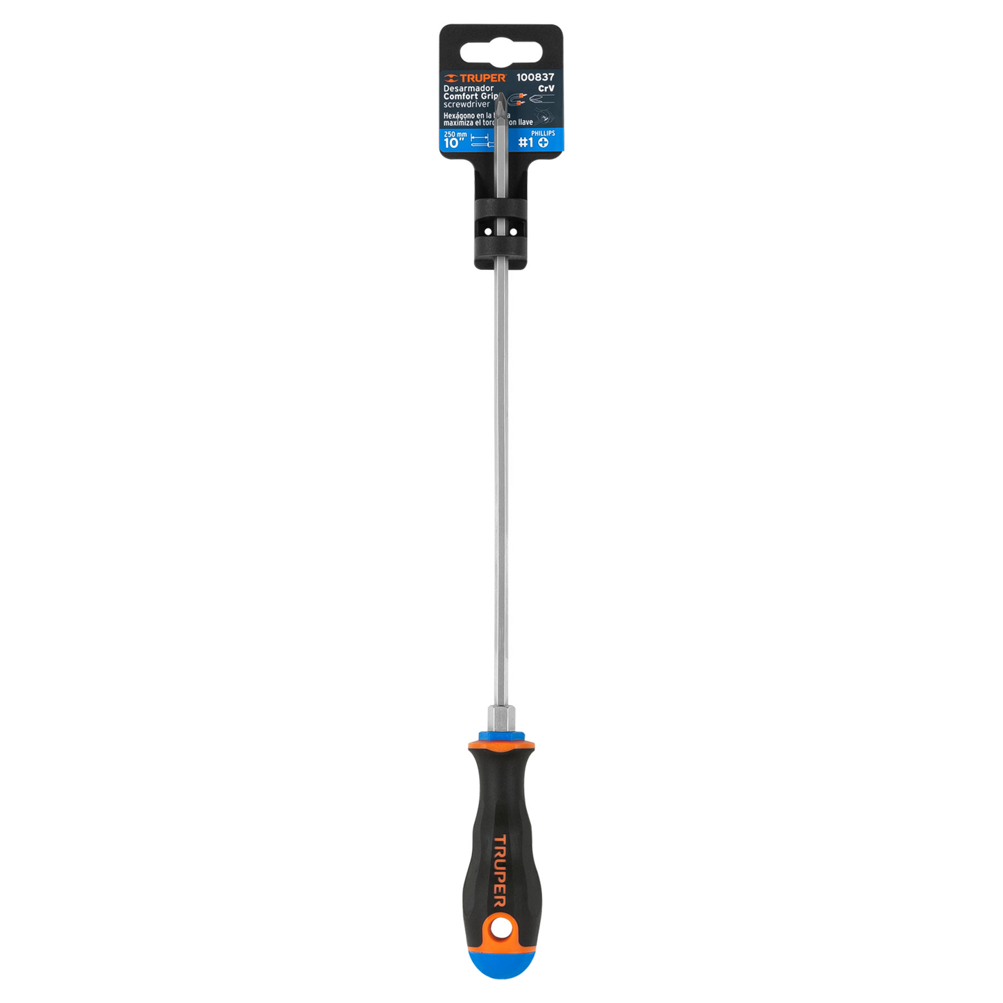 DESARMADOR DE CRUZ MANGO COMFORT GRIP 3/16"X10"
