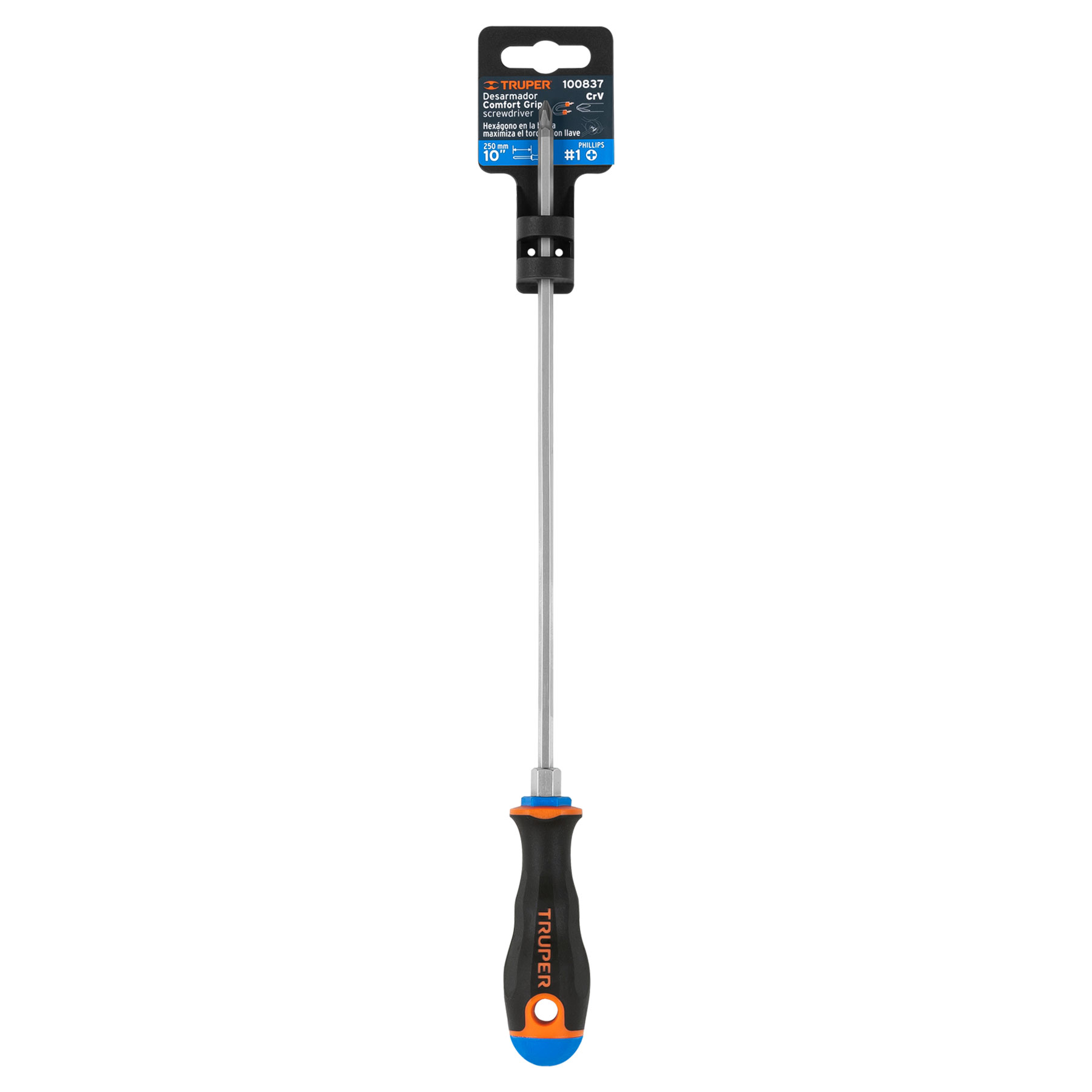 DESARMADOR DE CRUZ MANGO COMFORT GRIP 3/16"X10"